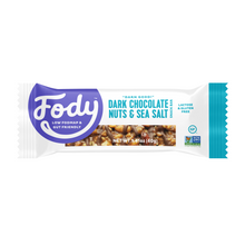 Load image into Gallery viewer, Low FODMAP <br> <b><big>Dark Chocolate, Nuts &amp; Sea Salt Bars <br>(Box of 12 Bars)</big></b><br><small>Gluten &amp; Lactose Free</small>
